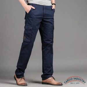 Pantalon Cargo Chino Bleu Marine