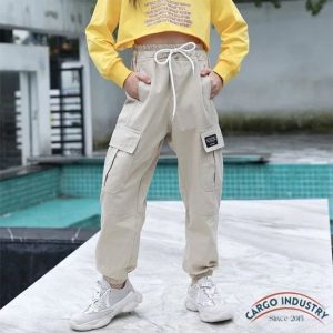 Pantalon Cargo Fille Basic Décontracté