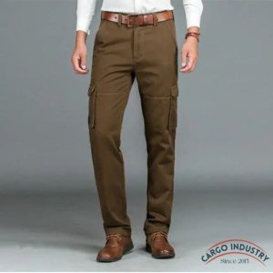 Pantalon Cargo Marron Droit Classique