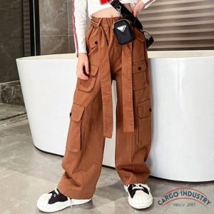 Pantalon Cargo Fille Décontractée Large