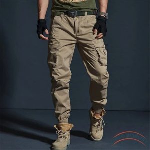 Pantalon Cargo Homme Beige Slim Souple