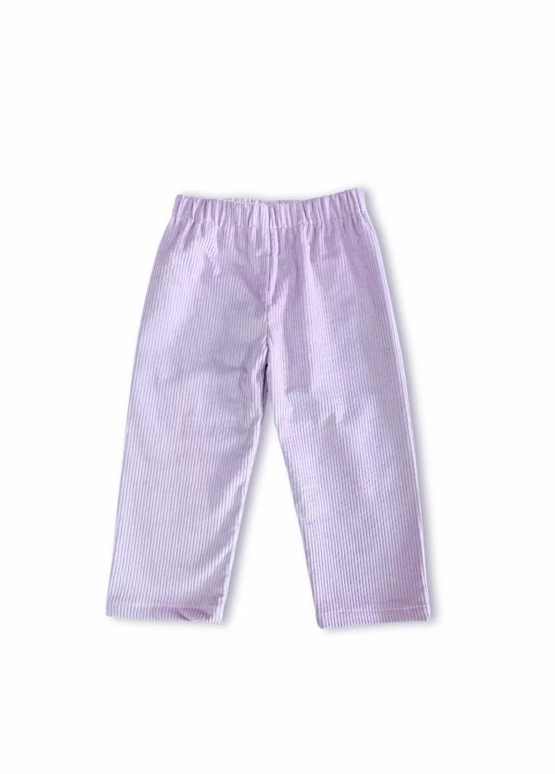 Pantalon bébé et enfant velours Lilas – Image 3