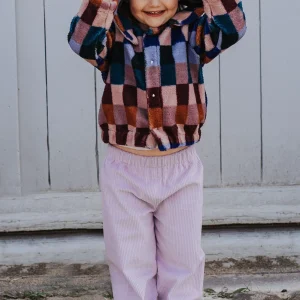Pantalon bébé et enfant velours Lilas