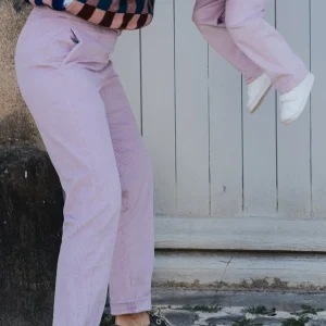 Pantalon femme velours Lilas