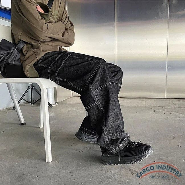 Pantalon Cargo Noir Style Large – Image 9