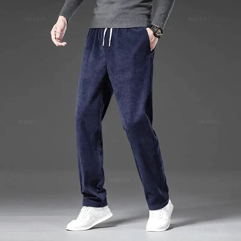 Pantalon Velour Bleu Homme – Image 2