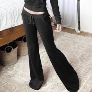 Pantalon Velours Femme Taille Basse