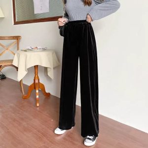 Pantalon Velours Large Femme