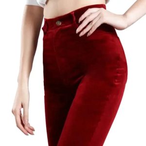 Pantalon Velours Taille Élastiquée Femme