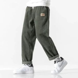 Pantalon Velours Vert Homme