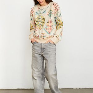 Pull Dom Turquoise/écru