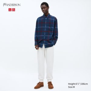 Pantalons Uniqlo Textured Jersey Homme Blanche Y5923064