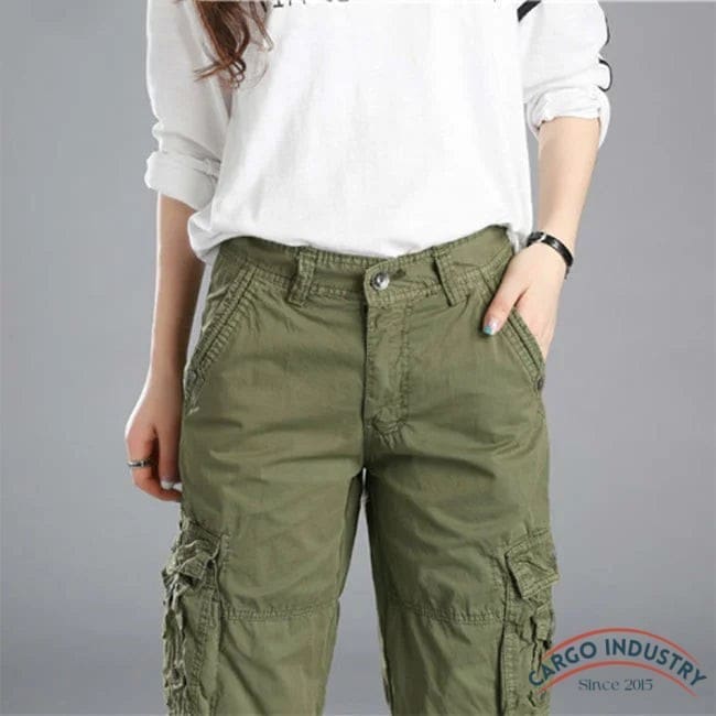 Short Cargo Femme Beige Classique – Image 8