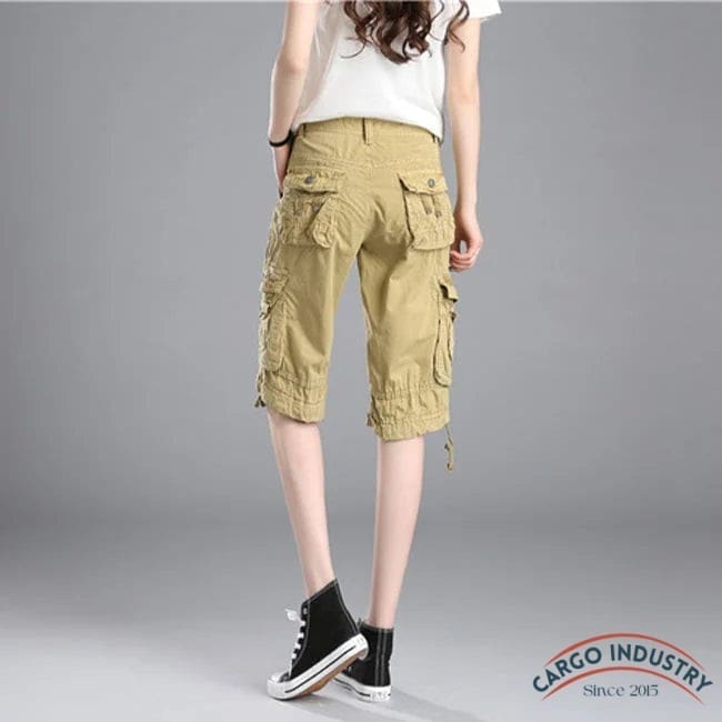 Short Cargo Femme Beige Classique – Image 6