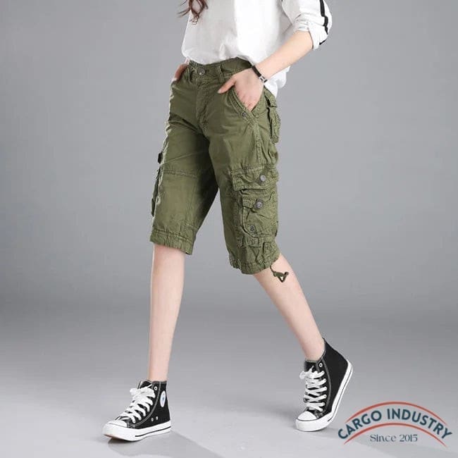 Short Cargo Femme Beige Classique – Image 3