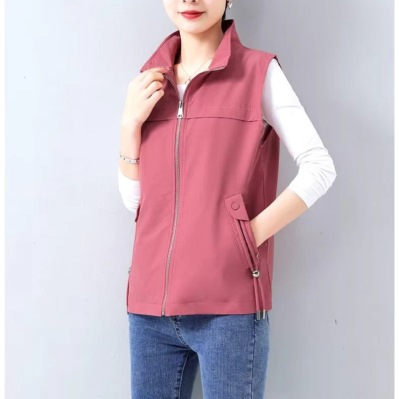 Veste Sans Manches Rose Pâle